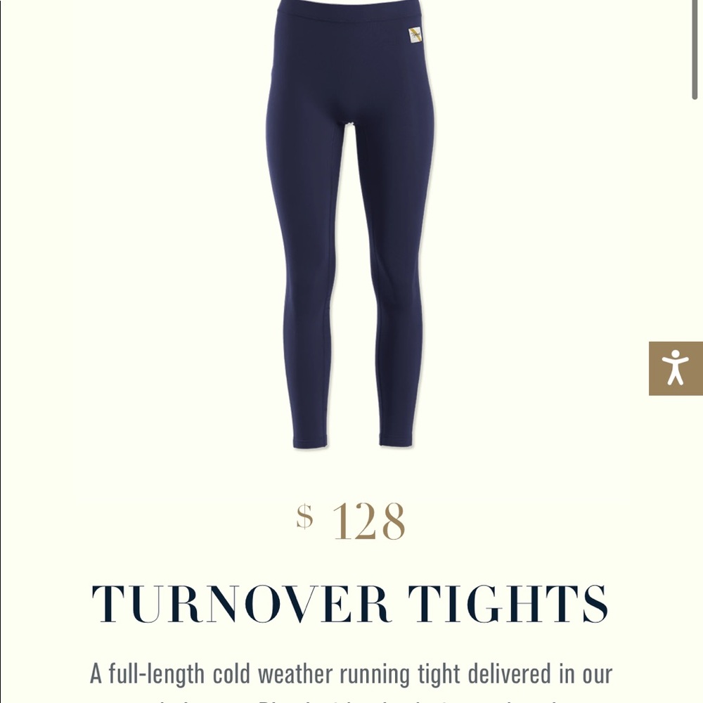 Tracksmith turnover tights navy small
